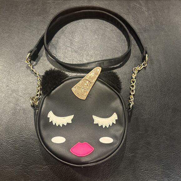 Betsey Luv Johnson Unikitty Black Round Crossbody Purse Bag Fun Cute - Picture 1 of 9